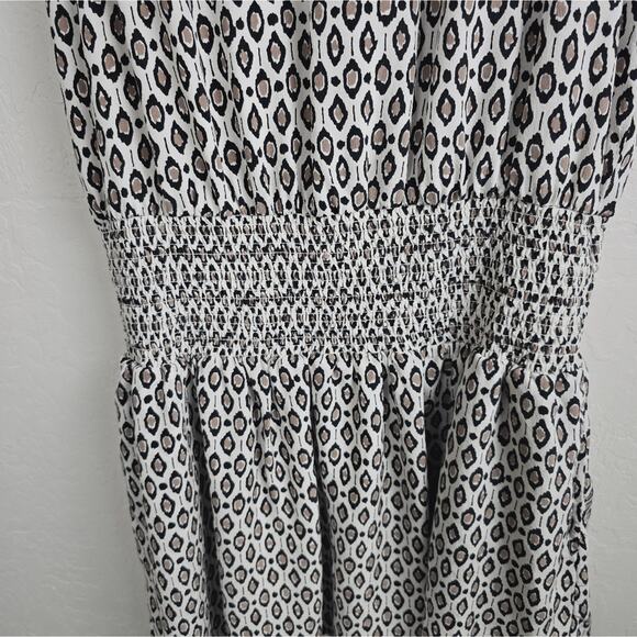 Joie Women's Blouson Sleeveless 100% Silk Lined Midi Dress Geometric Cocktail M - Picture 11 of 12